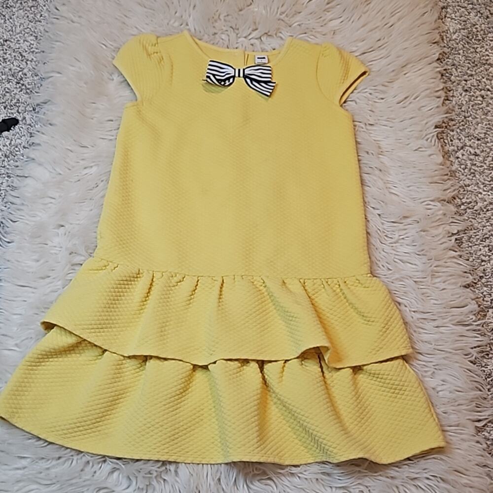 Janie and Jack Girls Yellow Short Sleeve Drop Waist Dress